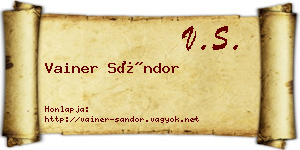 Vainer Sándor névjegykártya