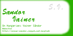 sandor vainer business card